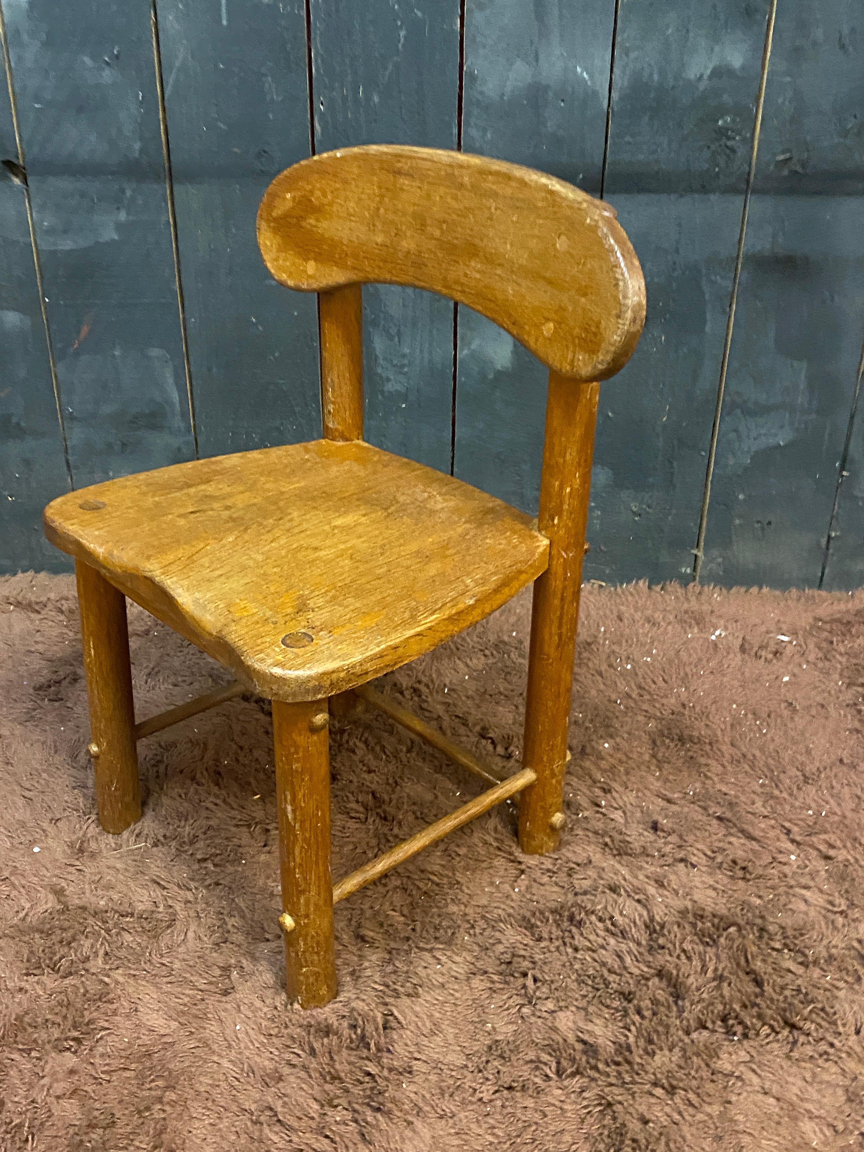 Mid-20th Century Pierre GAUTIER DELAYE (in the style of), small child's chair circa 1950/1960 For Sale
