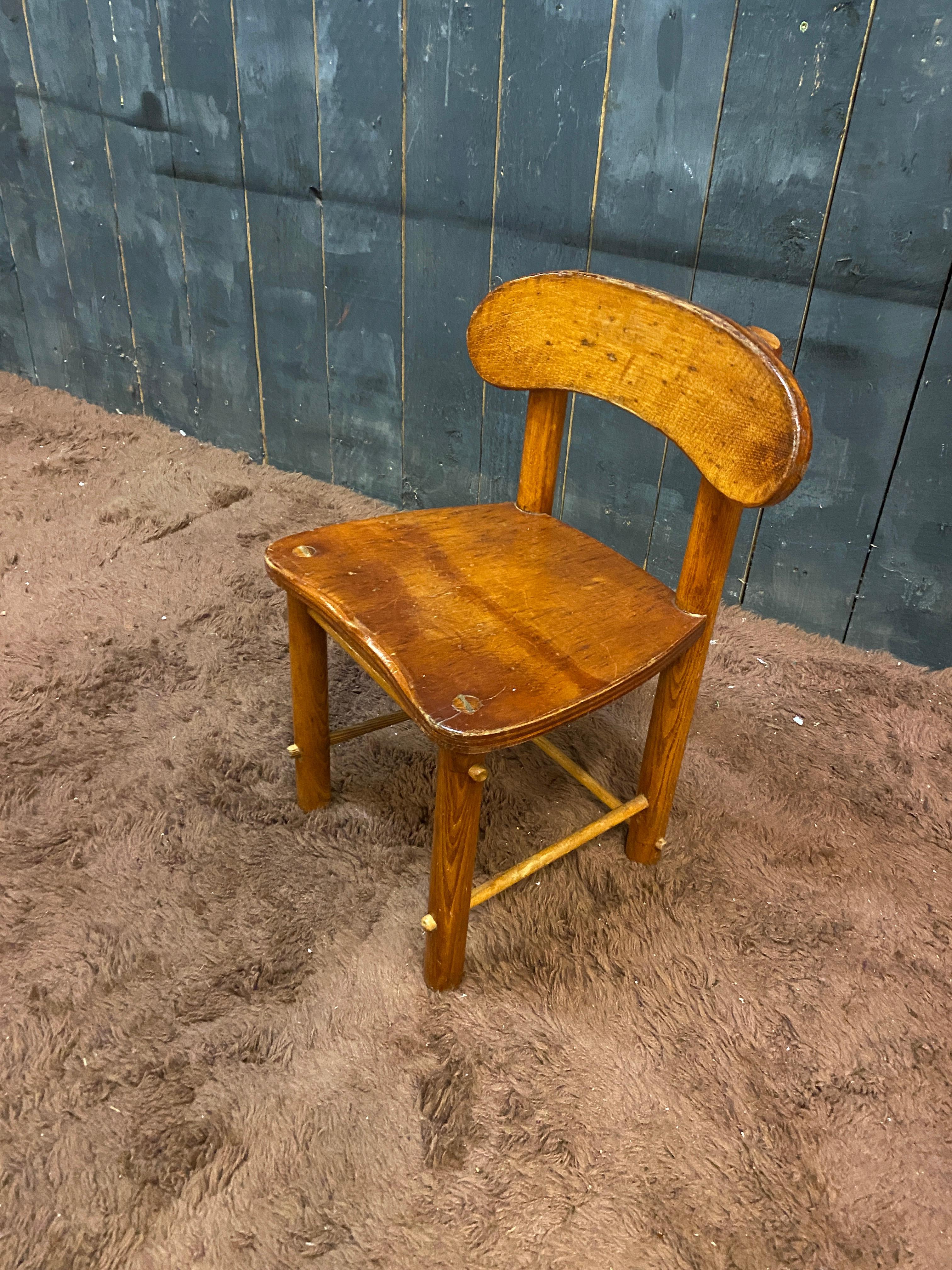 Mid-20th Century Pierre GAUTIER DELAYE (in the style of), small child's chair circa 1950/1960 For Sale