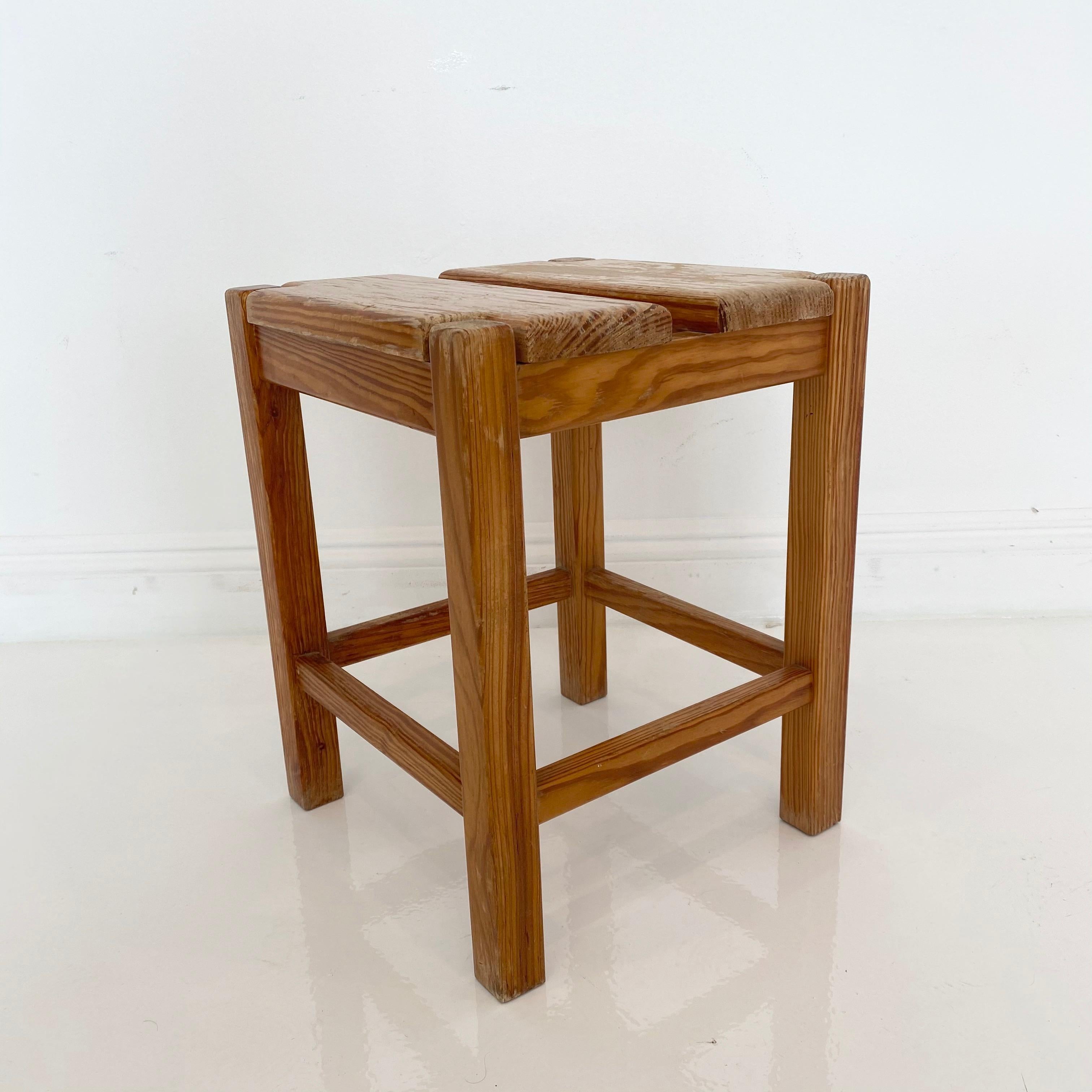 Pierre Gautier-Delaye Pine Stools For Sale 7