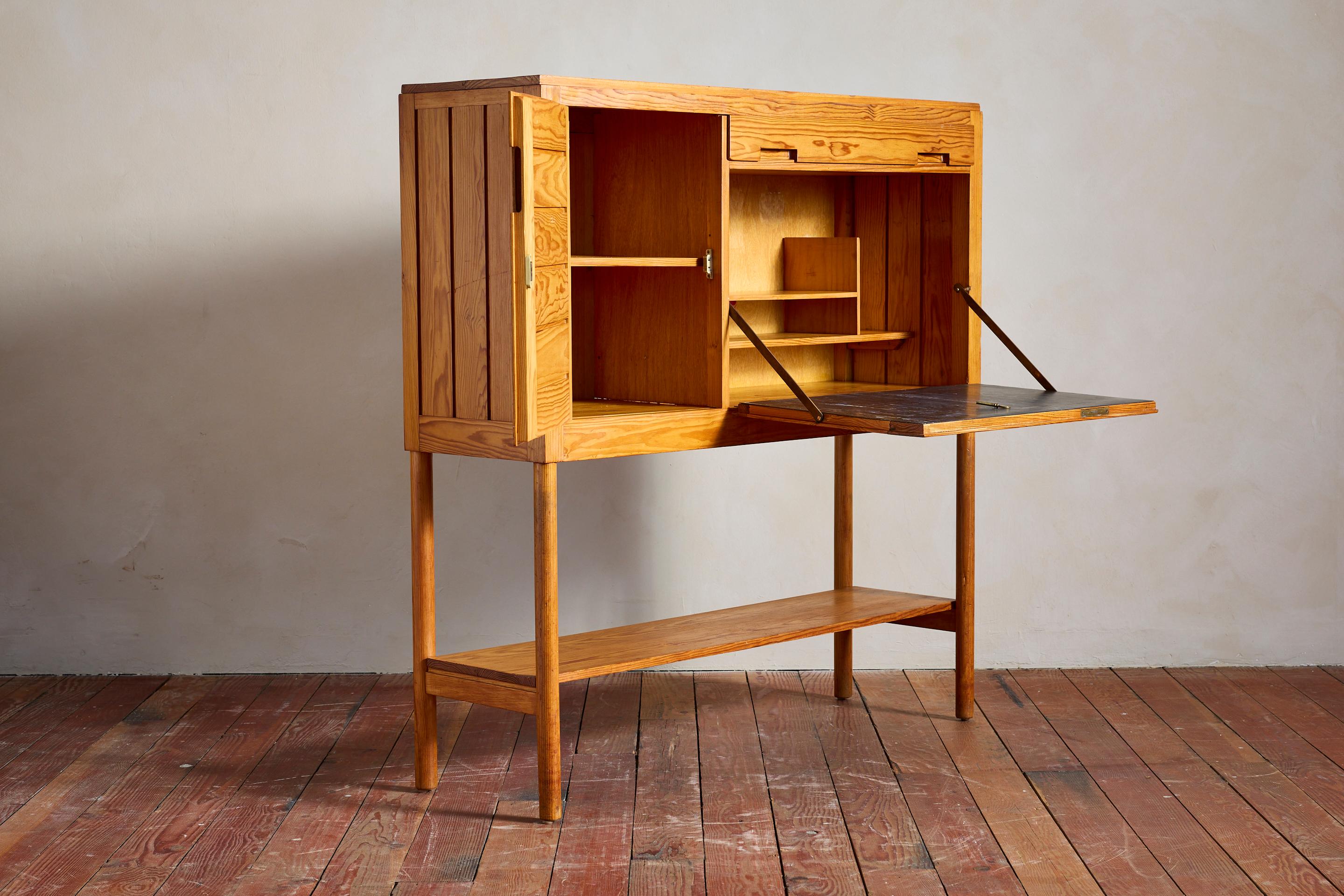 Brass Pierre Gautier-Delaye Secretary Cabinet For Sale