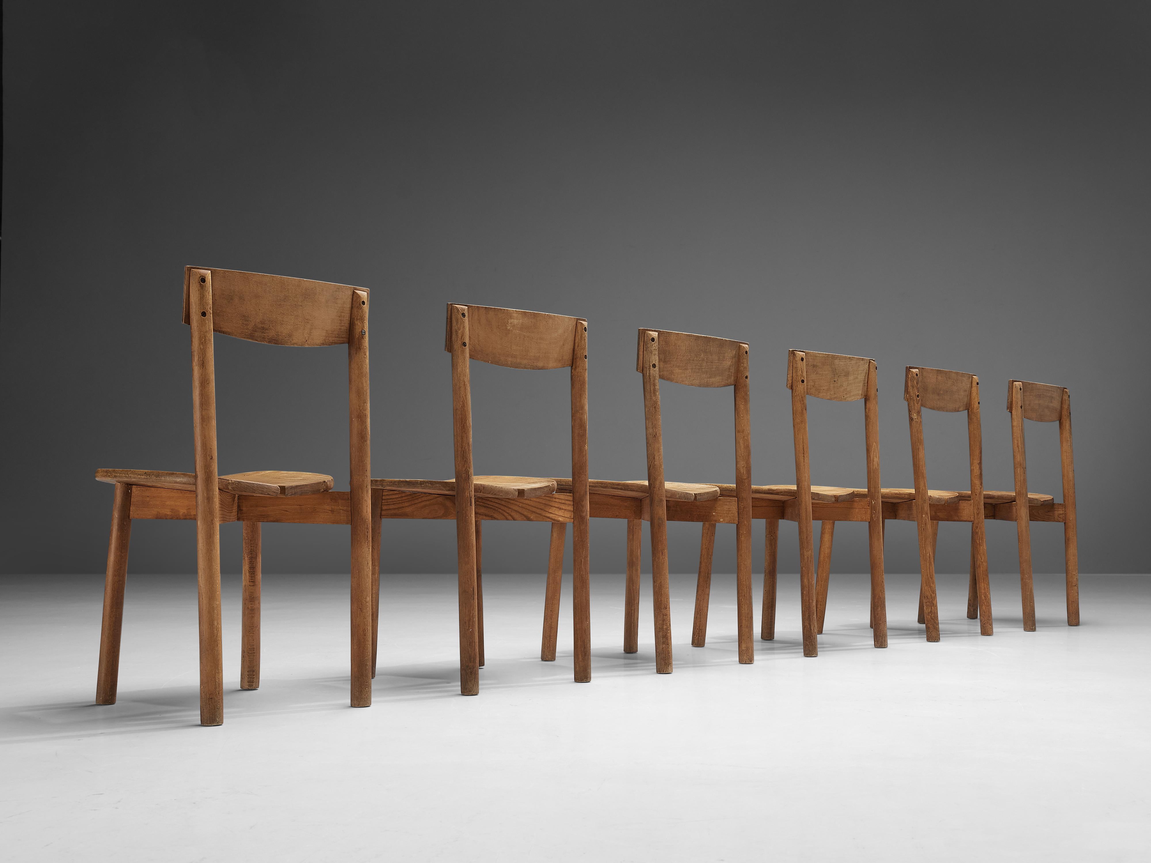 French Pierre Gautier-Delaye Set of Six Dining Chairs