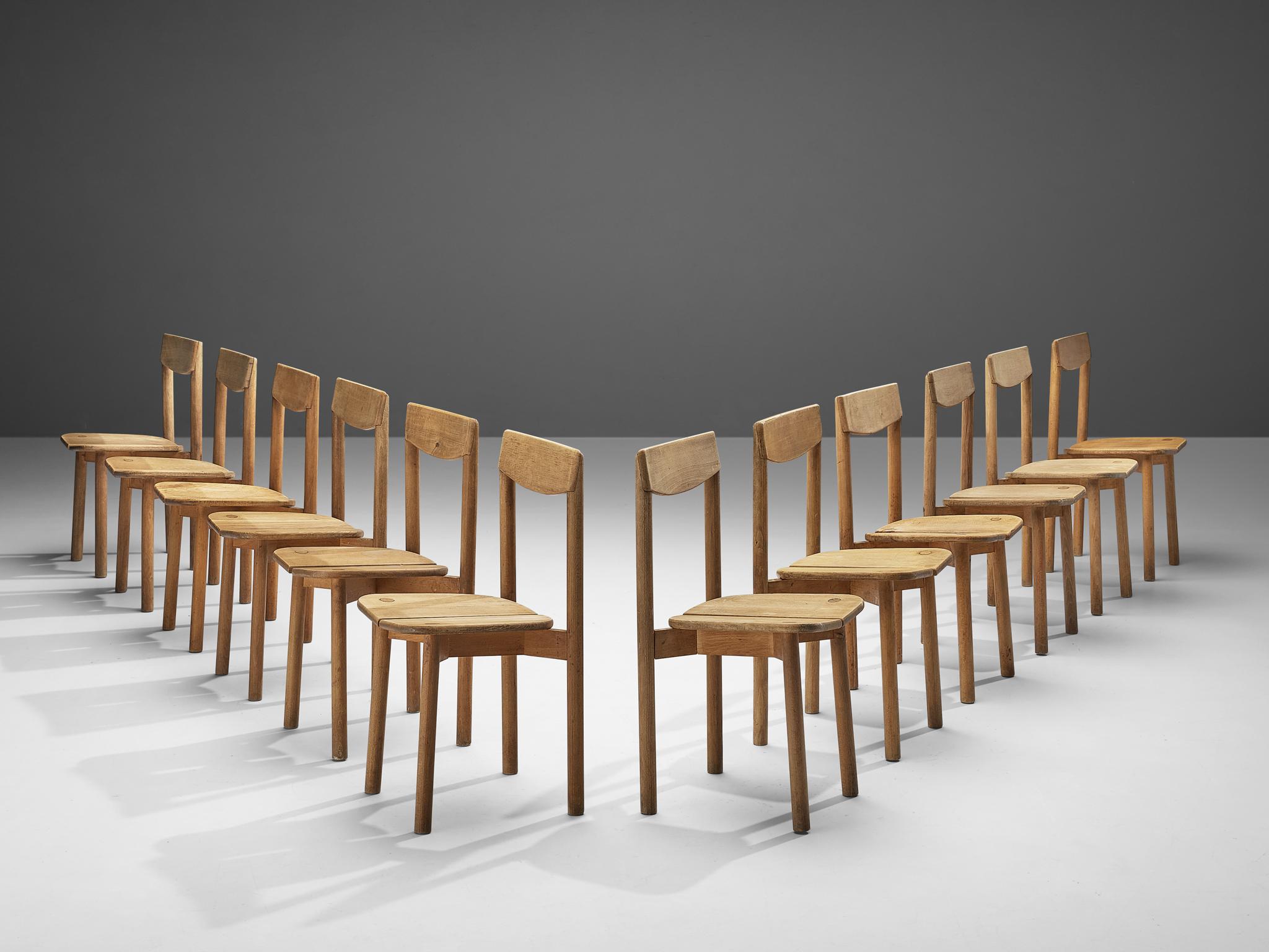 Mid-Century Modern Pierre Gautier-Delaye Set of Twelve Dining Chairs For Sale
