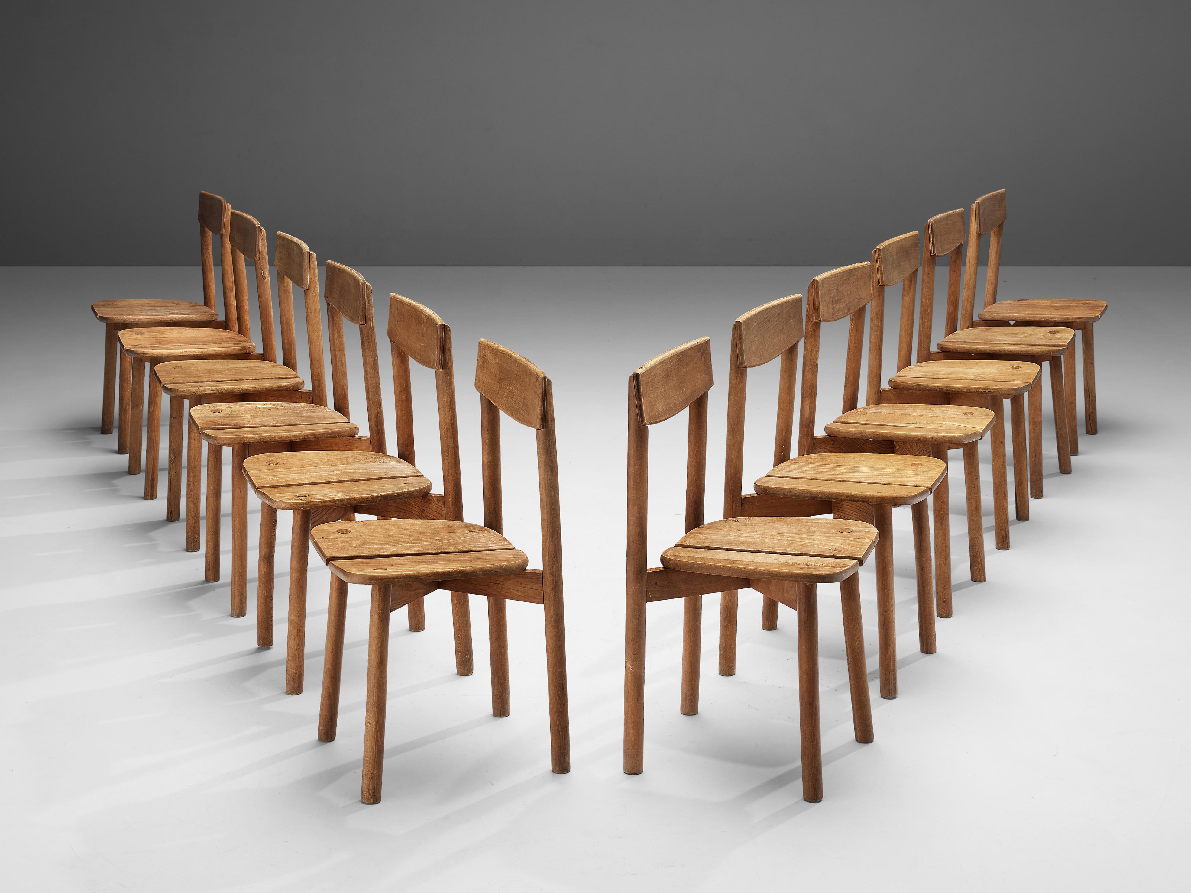 Mid-20th Century Pierre Gautier-Delaye Set of Twelve Dining Chairs