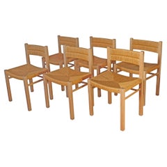 Vintage Pierre Gautier Delaye, Six "Week-End" Chairs, Vergnères, 1950s