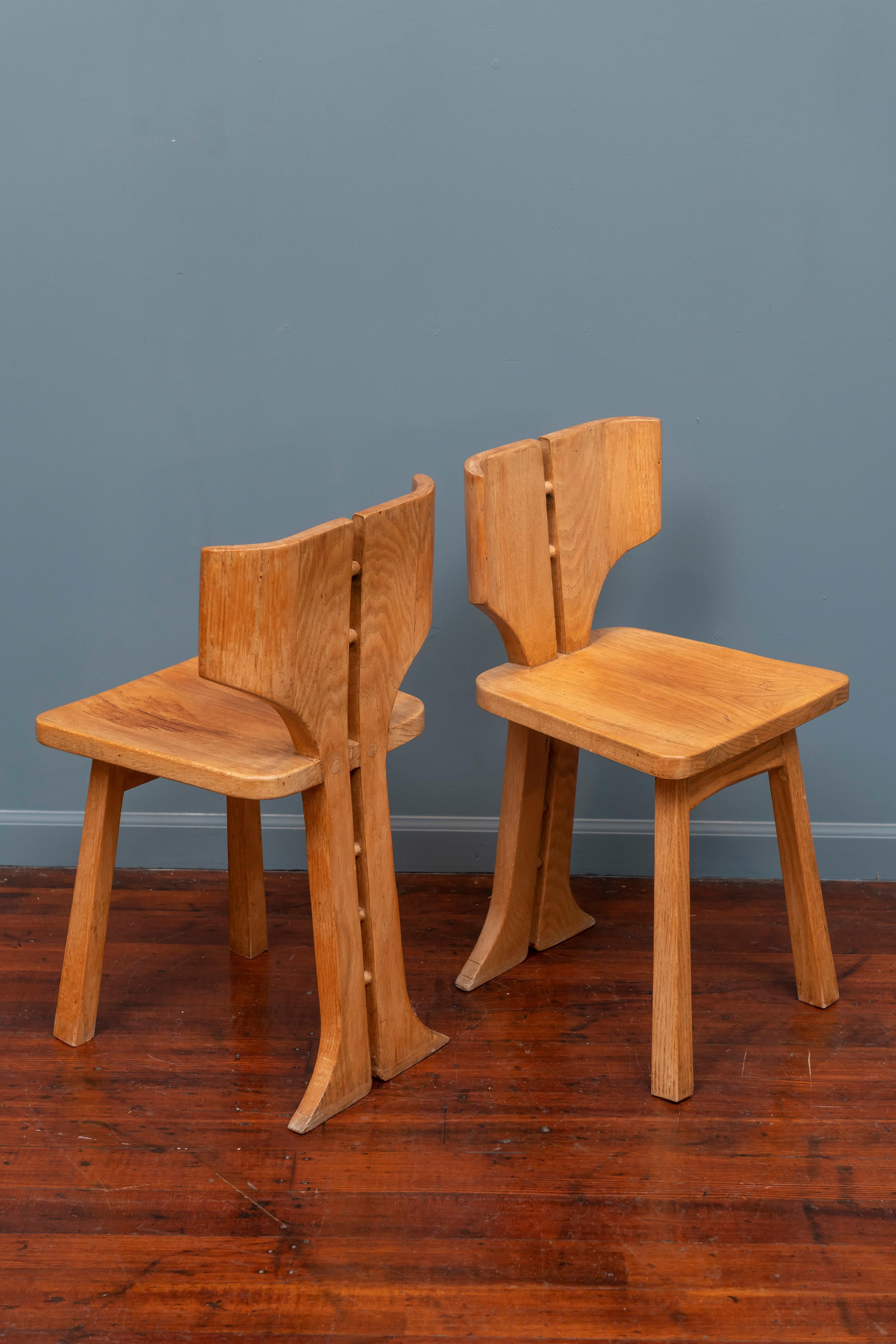 Oak Pierre Gautier-Delaye Split Back Chairs