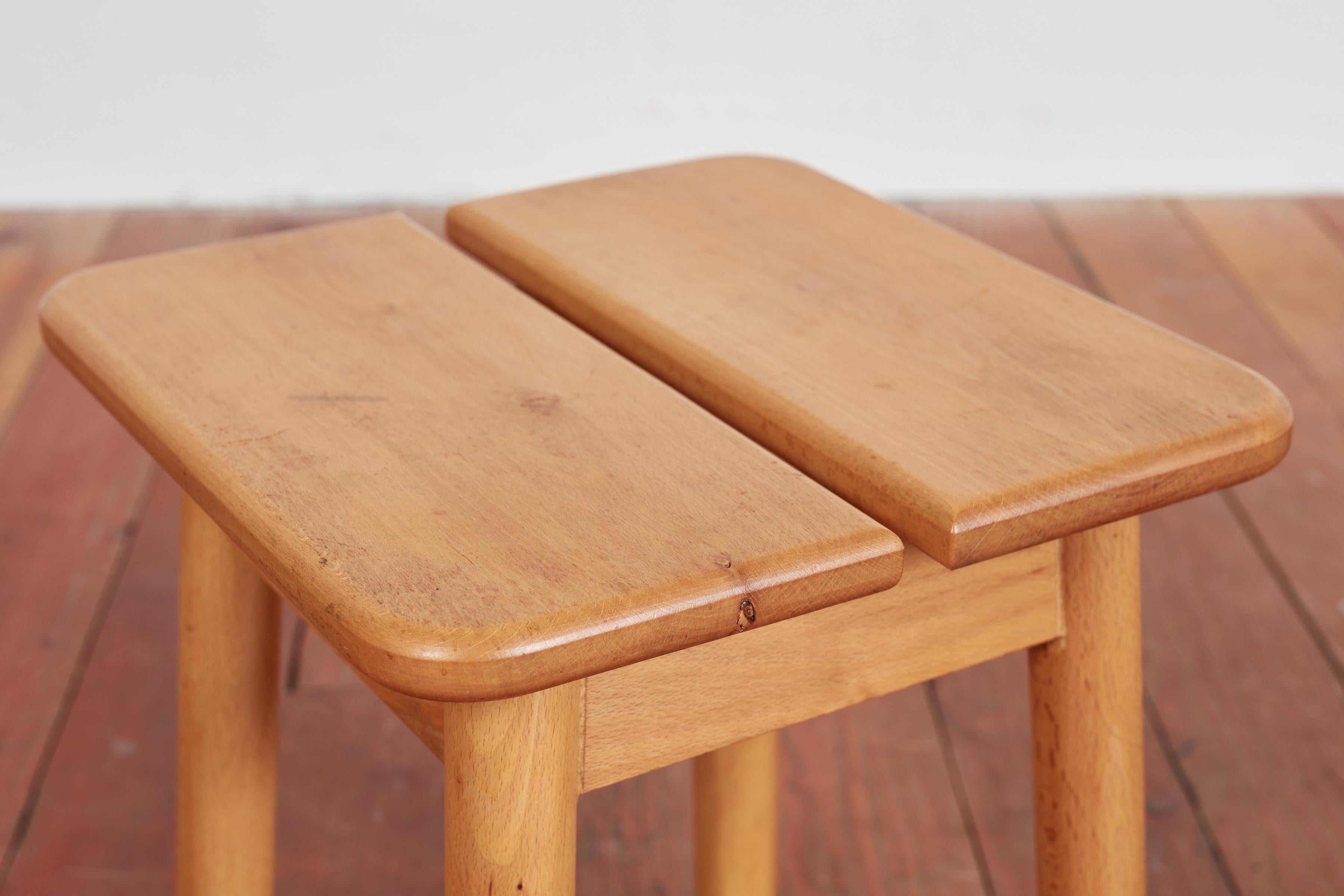 Wood Pierre Gautier Delaye Stool - Set of 8 For Sale