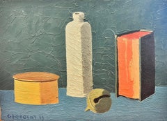 1940’s French Tonal Abstract Signed Oil Still Life Objects superb quality