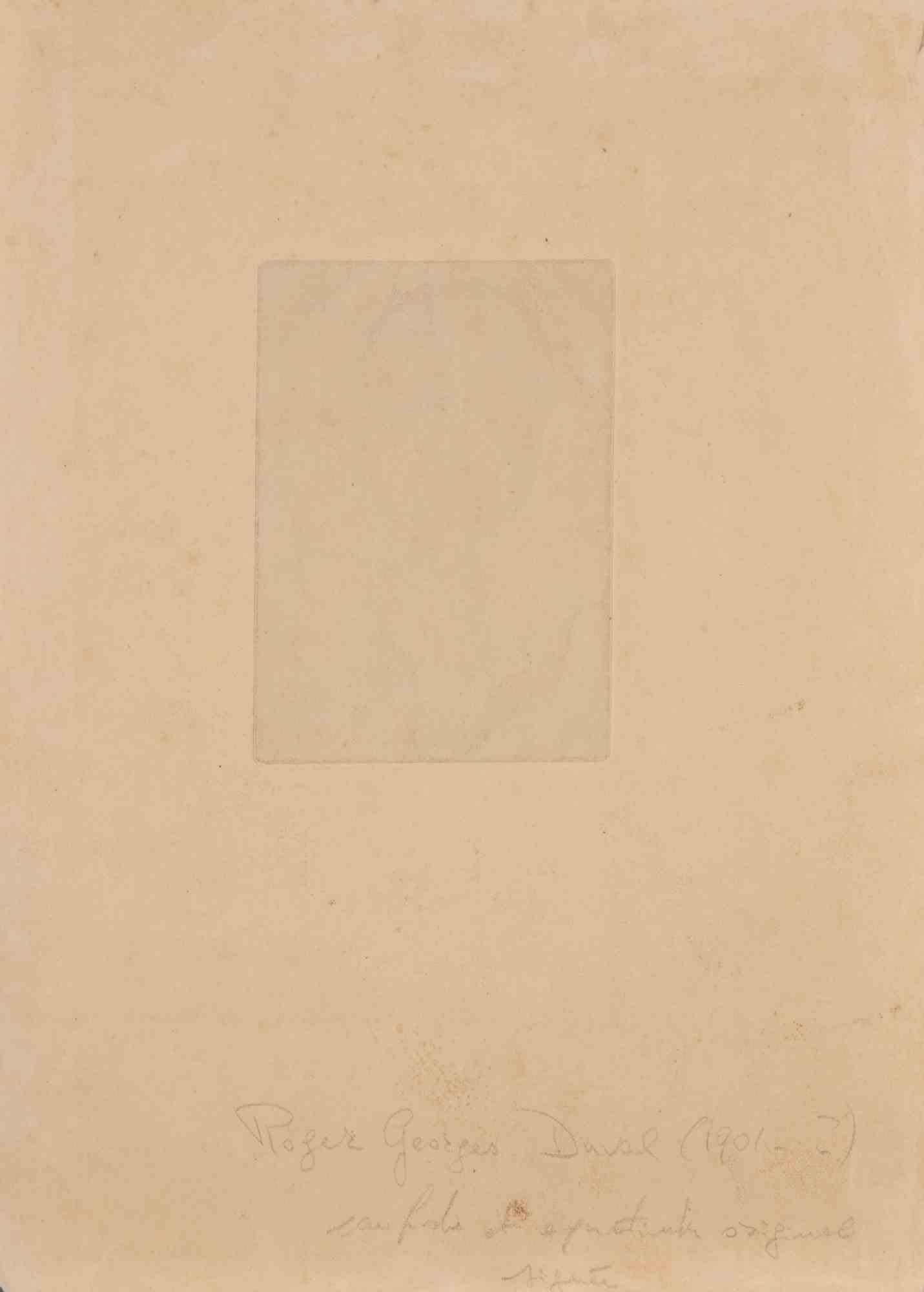 Visage - Gravure de Pierre-Georges Duval - milieu du 20e siècle en vente 1