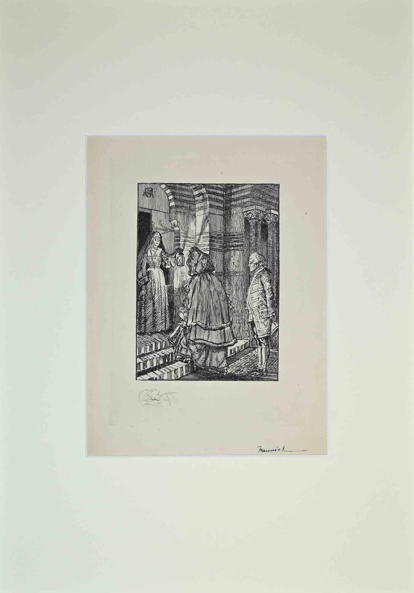 Pierre Georges Jeanniot Figurative Print - The Life of Casanova 2  - Etching by G. Jeanniot - Early 20th Century