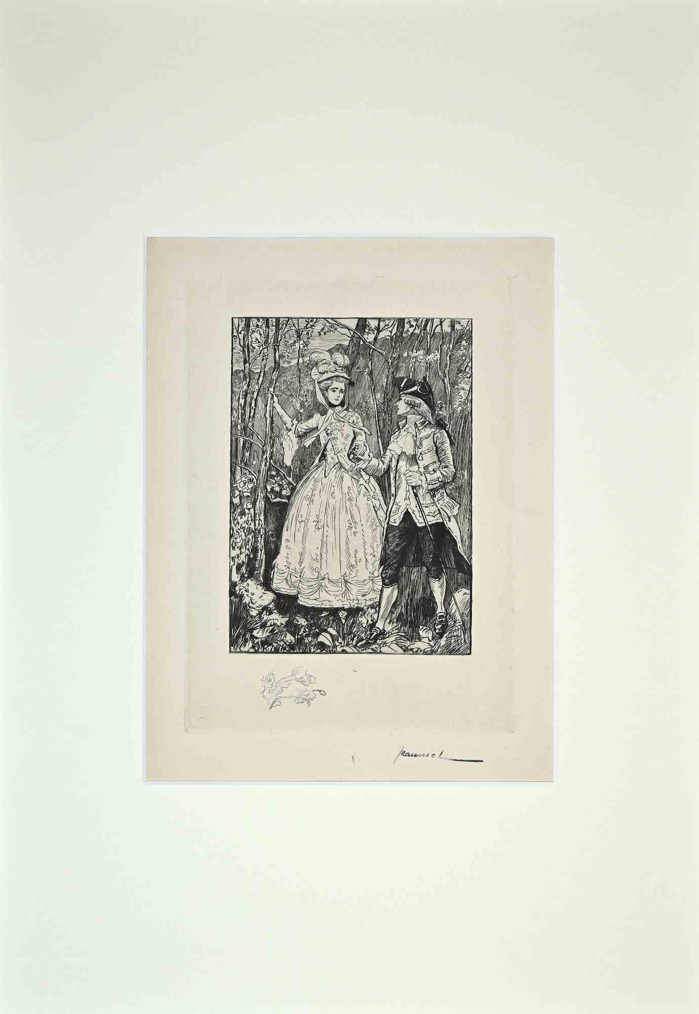 Pierre Georges Jeanniot Figurative Print - The Life of Casanova 3  - Etching by G. Jeanniot - Early 20th Century
