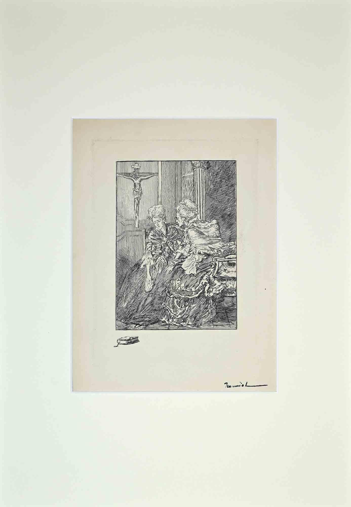 Pierre Georges Jeanniot Figurative Print - The Life of Casanova 4  - Etching by G. Jeanniot - Early 20th Century