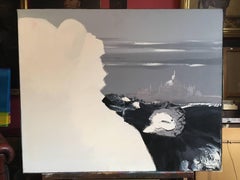 Abstract Oil Painting, Monochrome, French