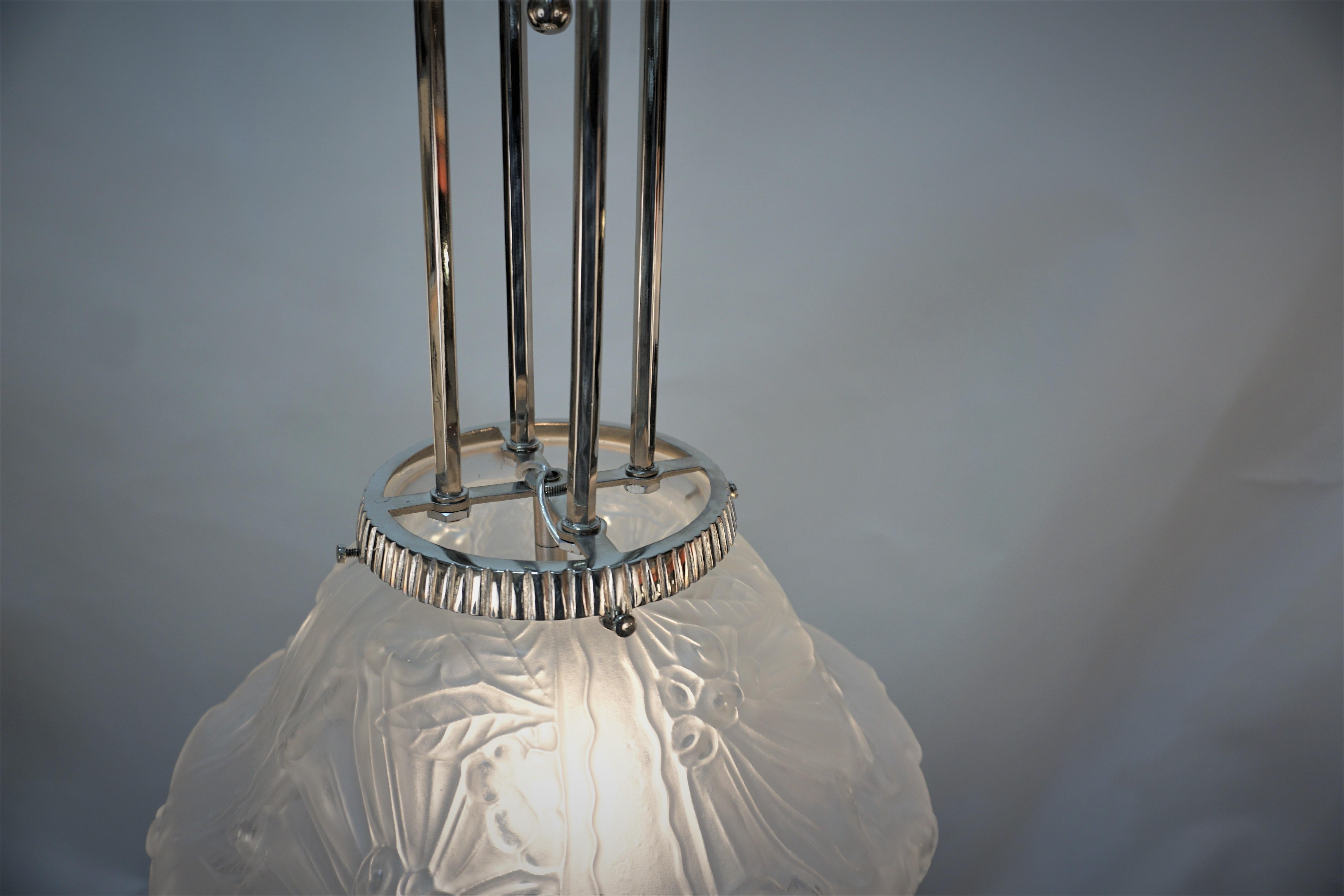 Pierre Gilles 1930's French Art Deco Pendent Chandelier 2