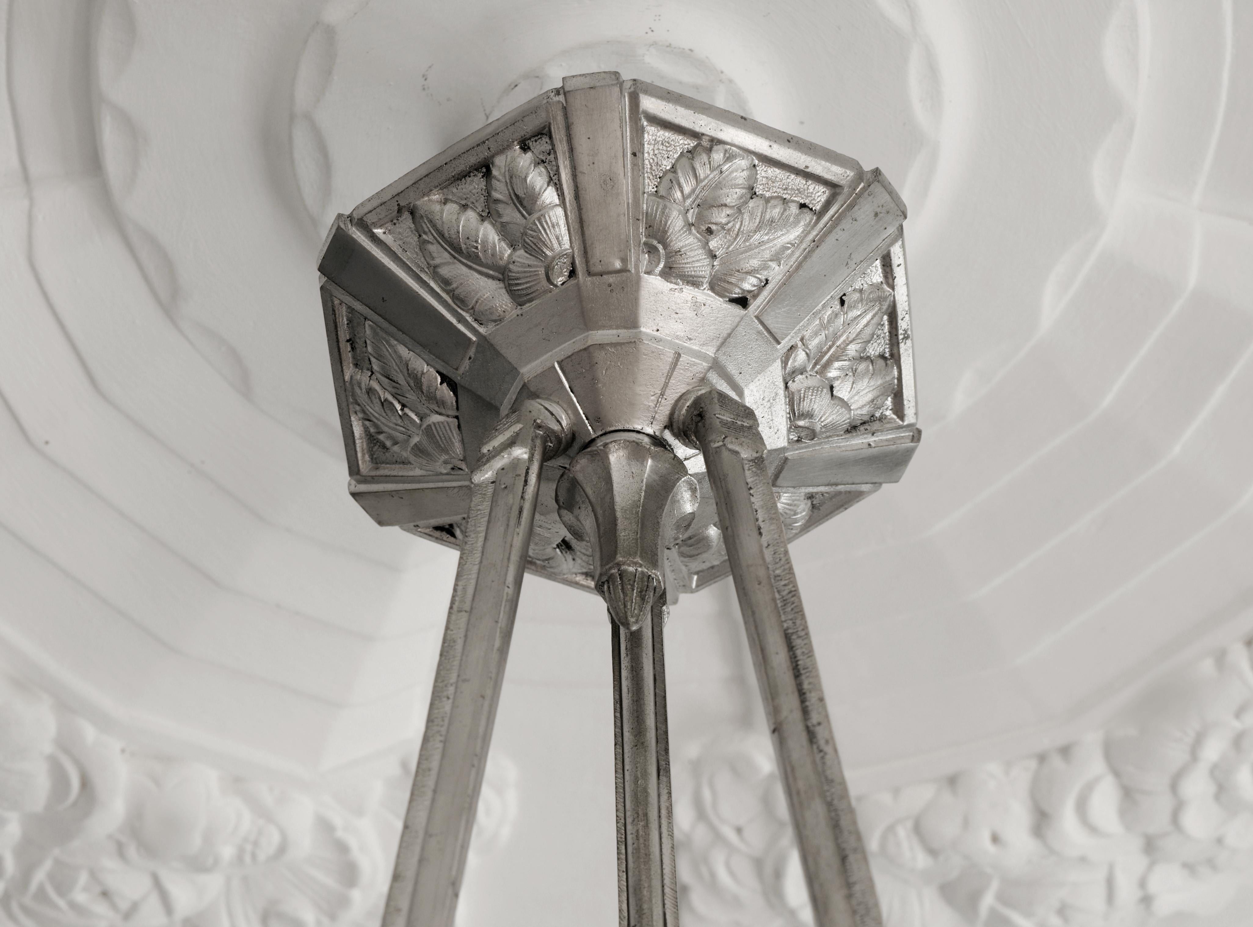Pierre Gilles, lampadario in bronzo Art Deco francese, 1920 in vendita 1