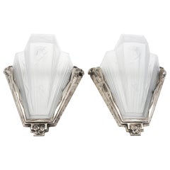 Pierre Gilles Pair of French Art Deco Wall Sconces, Late 1920s