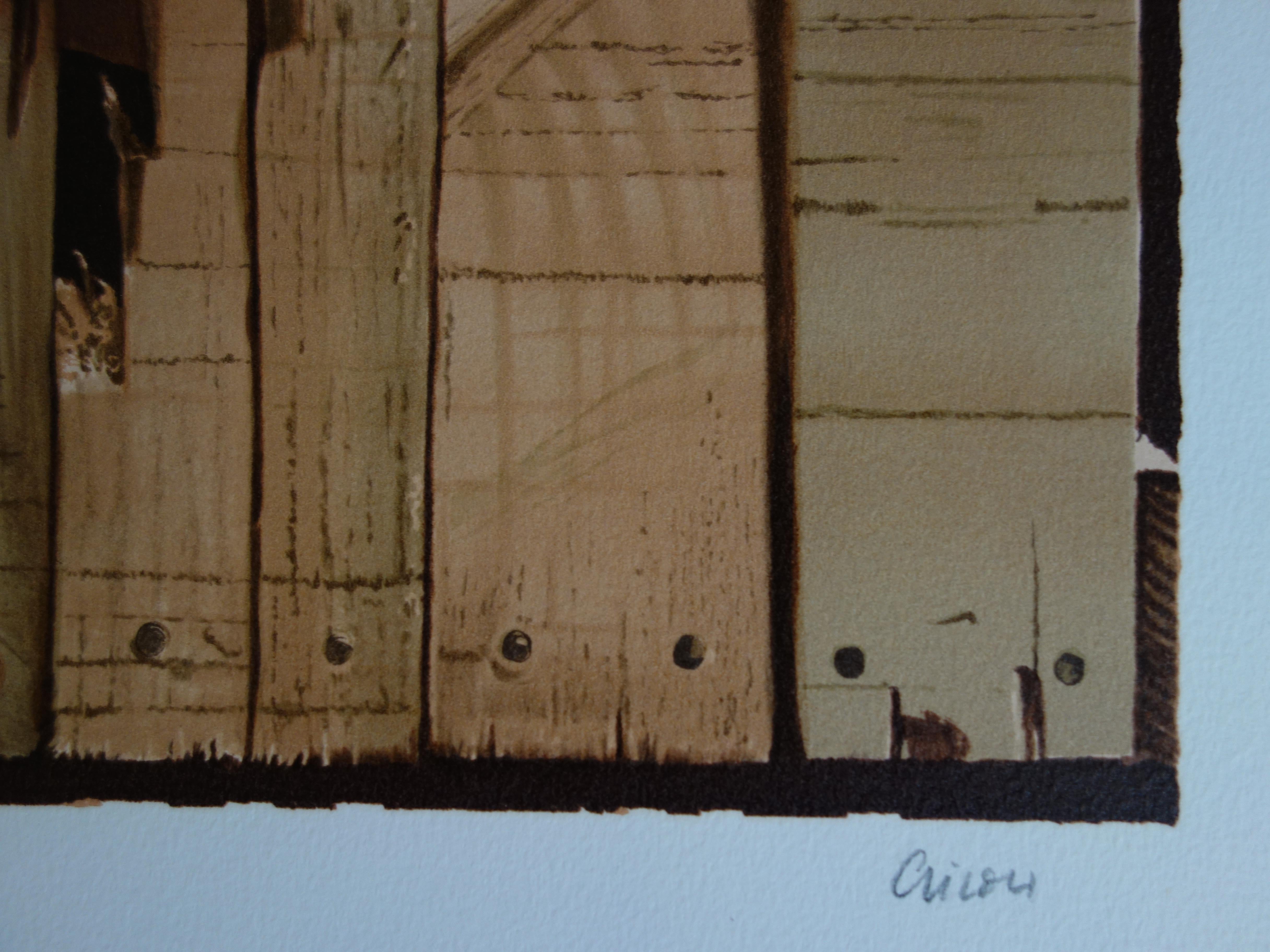 The Abduction - Original handsigned lithograph - Print by Pierre Gilou