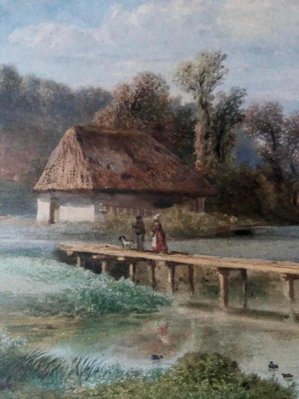 Pierre Girard: Landlandschaft, Aquarell, 1854, Frankreich (Französisch) im Angebot