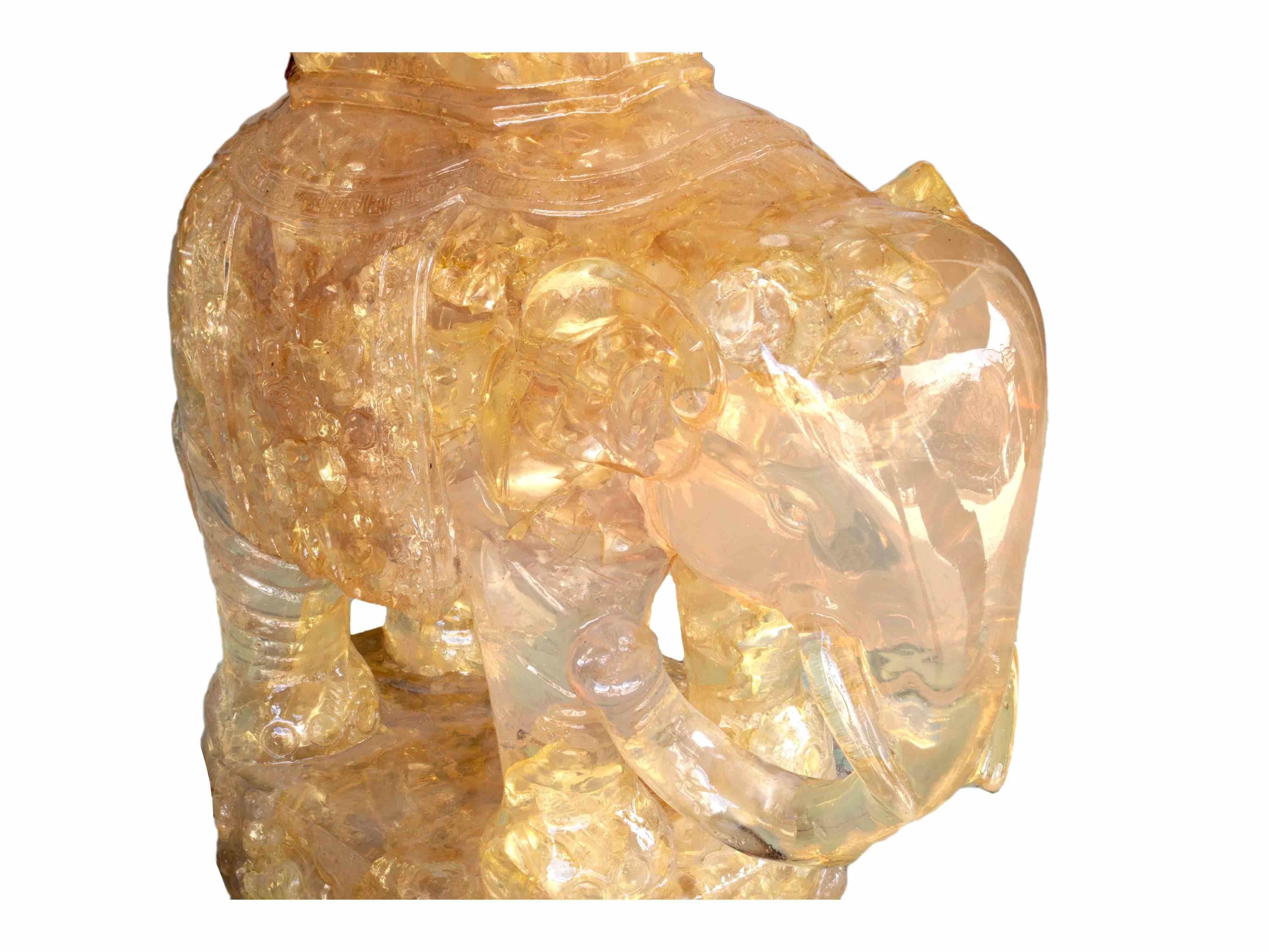 French Pierre Giraudon, Elephant in Fractal Resin, Made for Christian Dior, circa 1970 For Sale