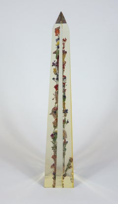 Pierre Giraudon Floral Resin Obelisk