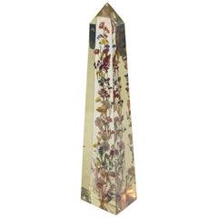 Pierre Giraudon Floral Resin Obelisk