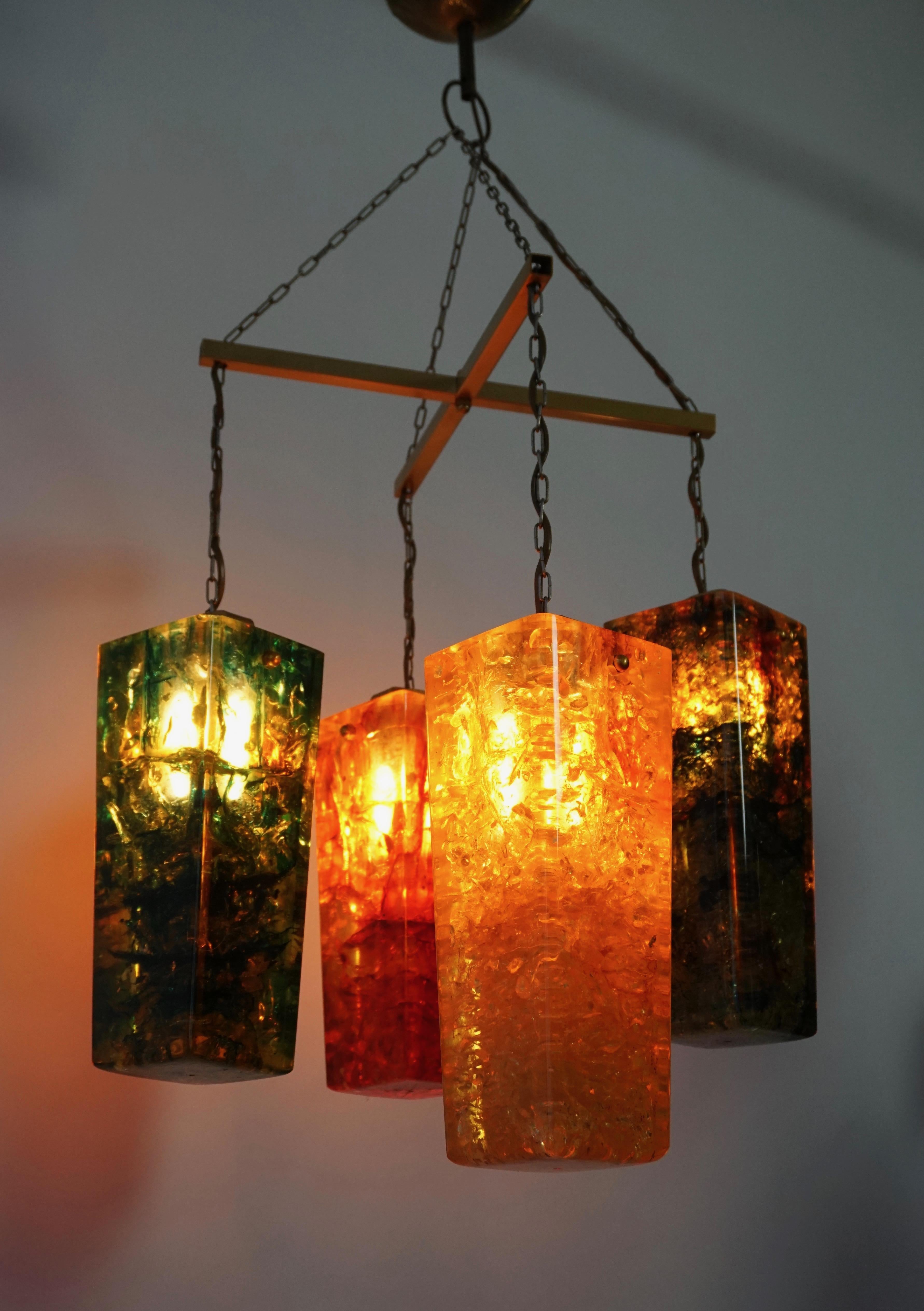 XX secolo Pierre Chandelier in resina frattale Shatterline in vendita