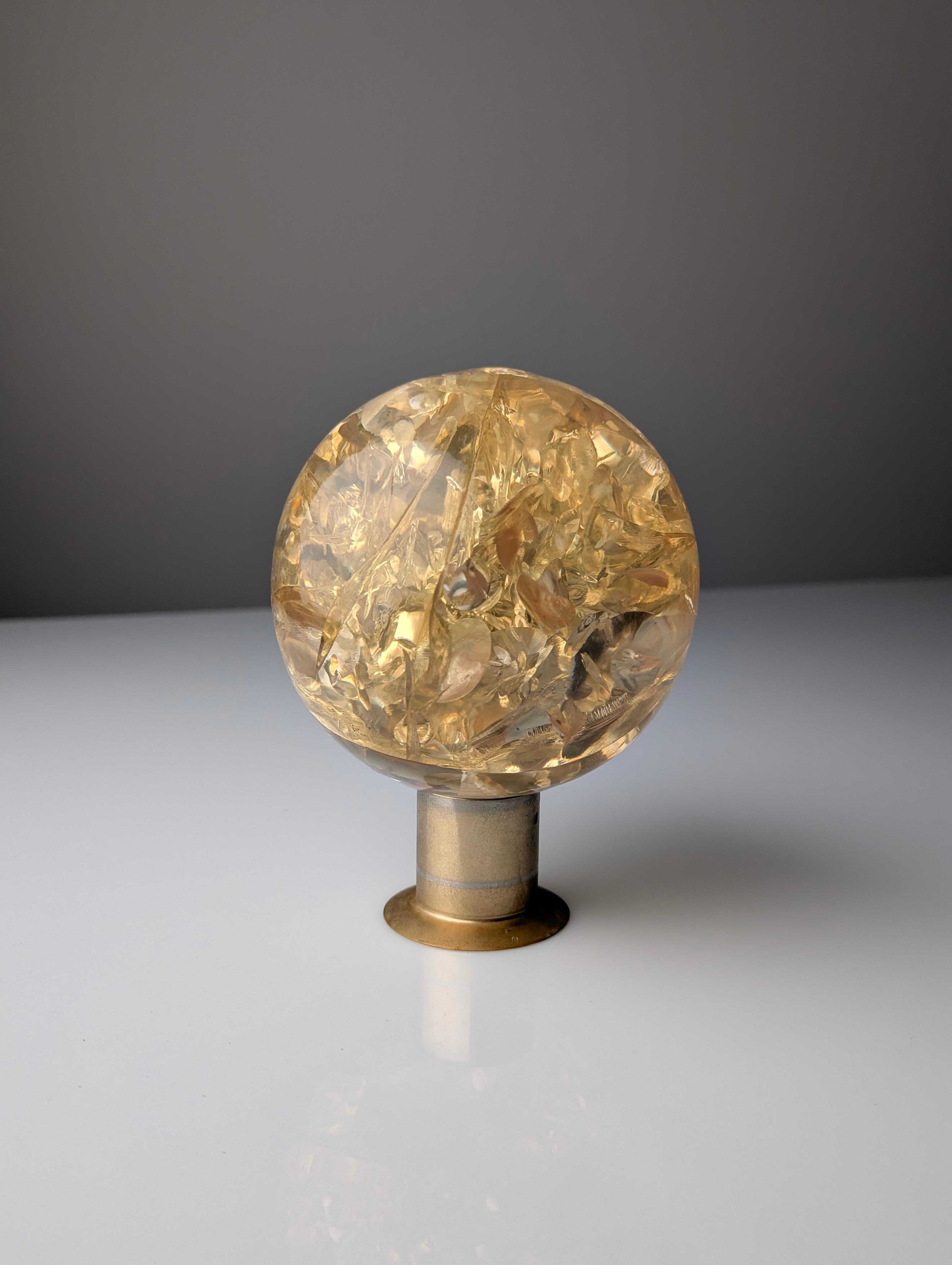 Mid-Century Modern Pierre Giraudon Lucite Fractal Resin Sphere Sculpture Modern French Art 1970s