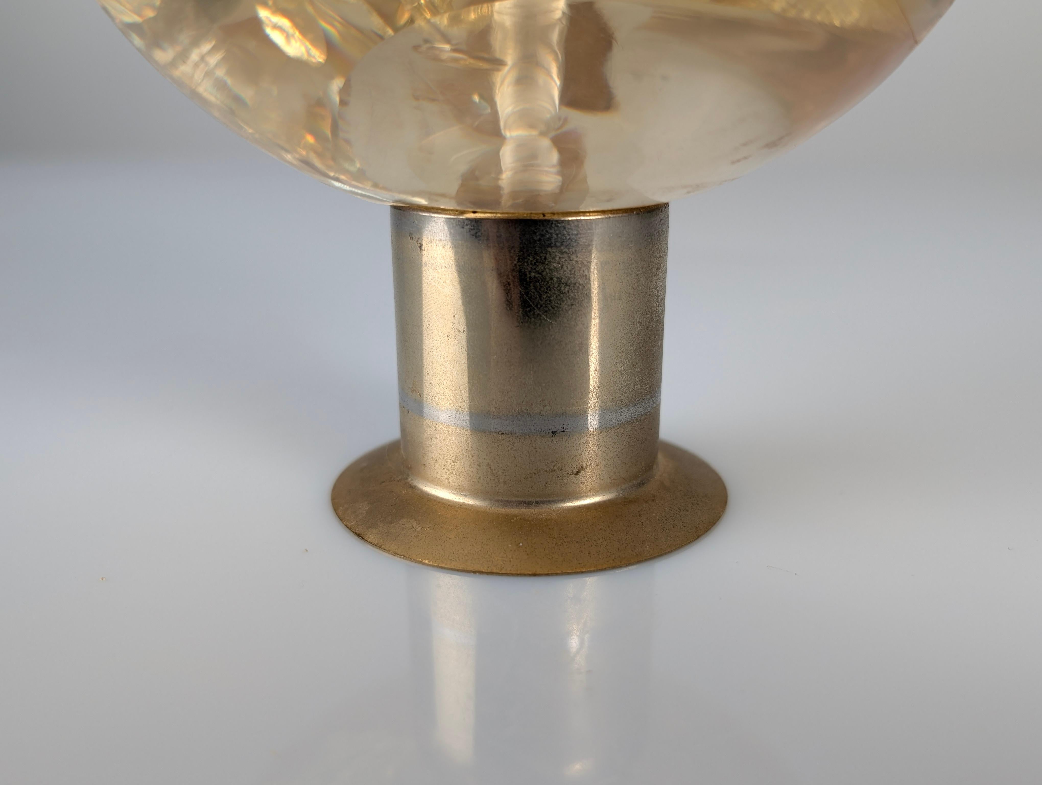 Pierre Giraudon Lucite Fractal Resin Sphere Sculpture Modern French Art 1970s 2