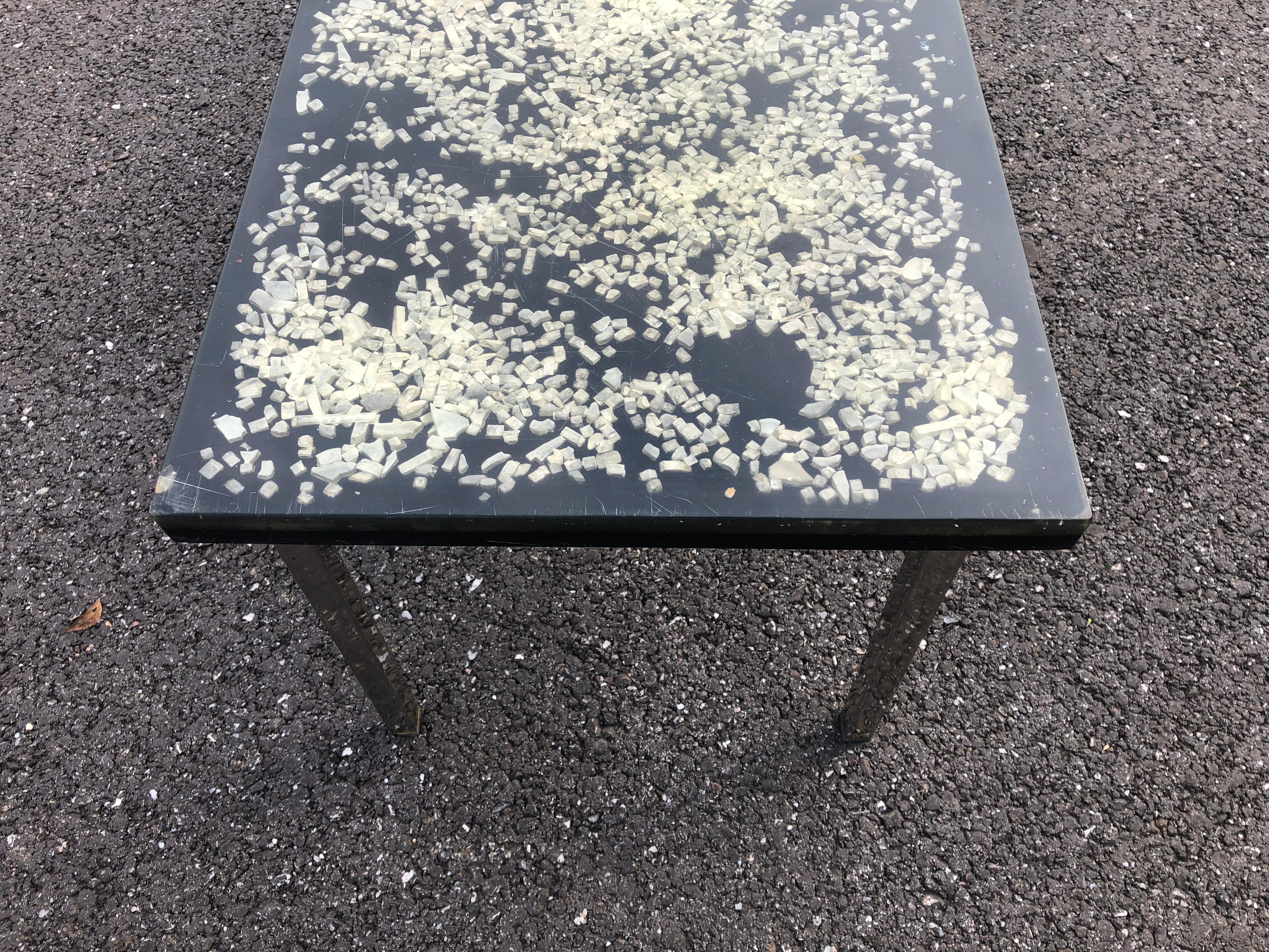 Pierre Giraudon Resin Coffee Table In Fair Condition For Sale In Brooklyn, NY