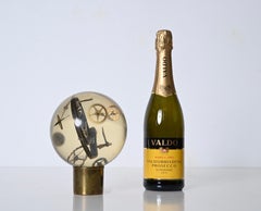 Pierre Giraudon Orologio esploso in resina Scultura a globo, Francia anni '70