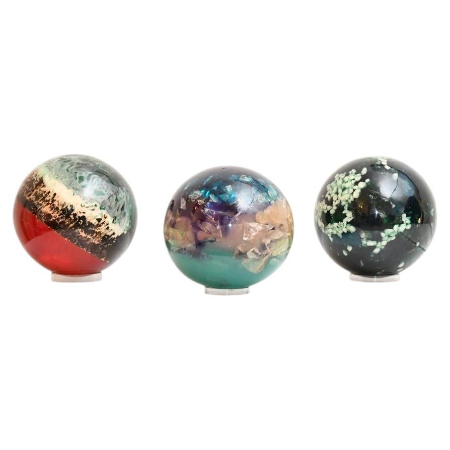 Pierre Giraudon Resin Fractal Sphere with Inclusions, France 1970s