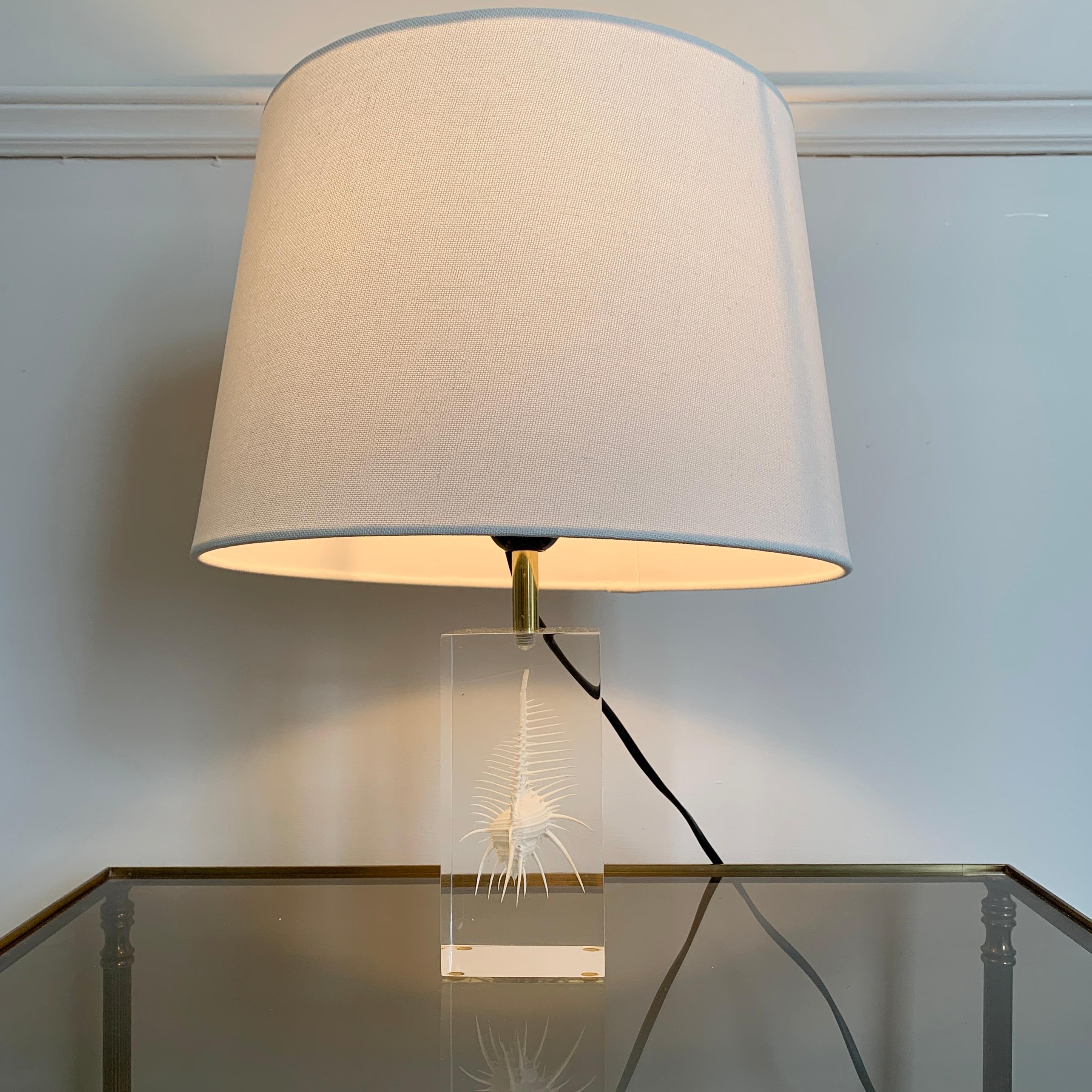 Pierre Giraudon Resin Suspension Shell Desk Lamp In Good Condition For Sale In Hastings, GB