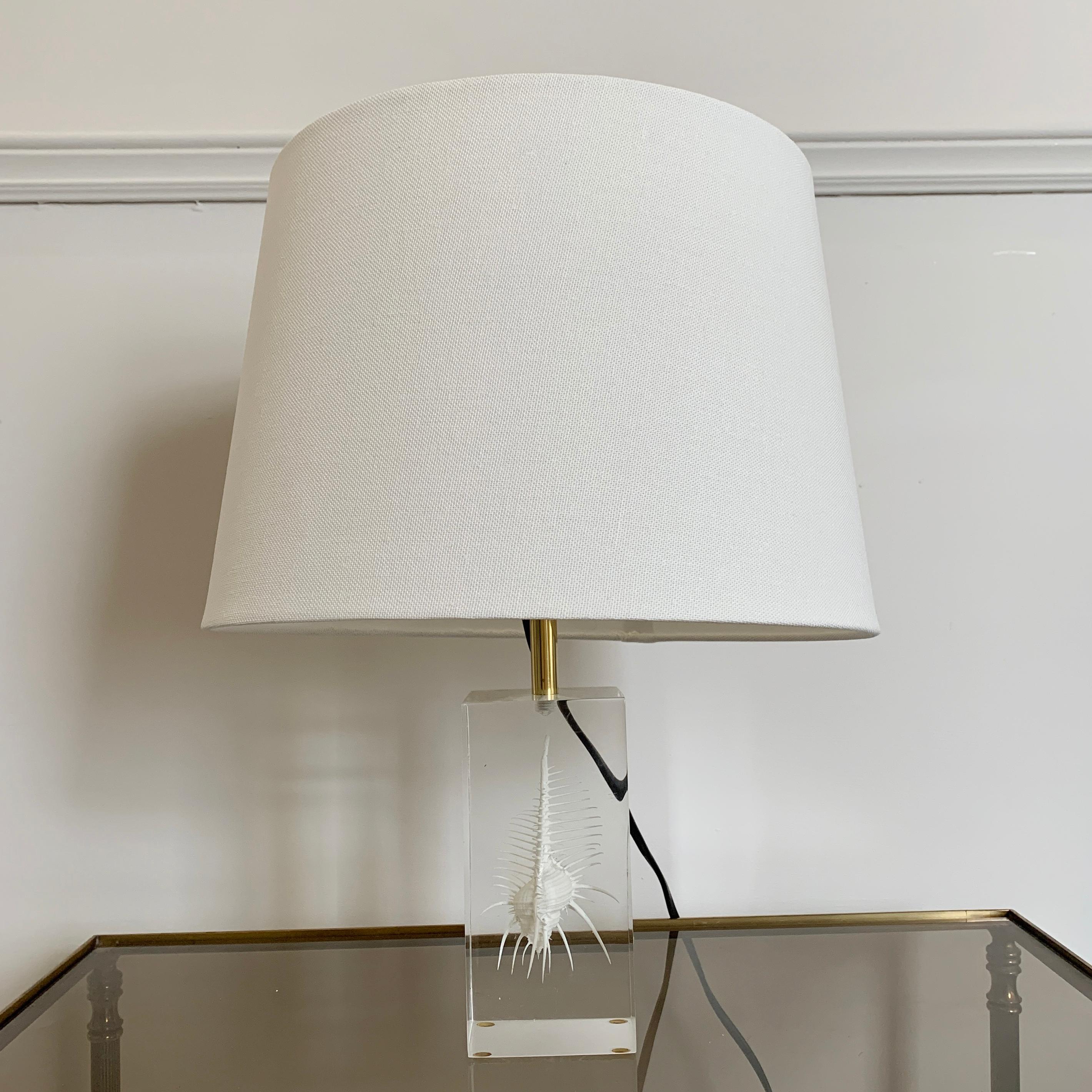 20th Century Pierre Giraudon Resin Suspension Shell Desk Lamp For Sale