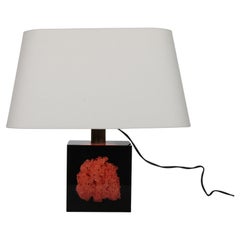 Pierre Giraudon Resin with Coral Table Lamp, France, 1970