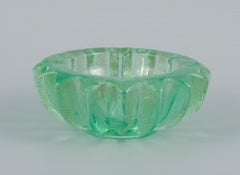 Pierre Gire '1901-1984', Aka Pierre D'aesn, France, Green Art Glass Bowl