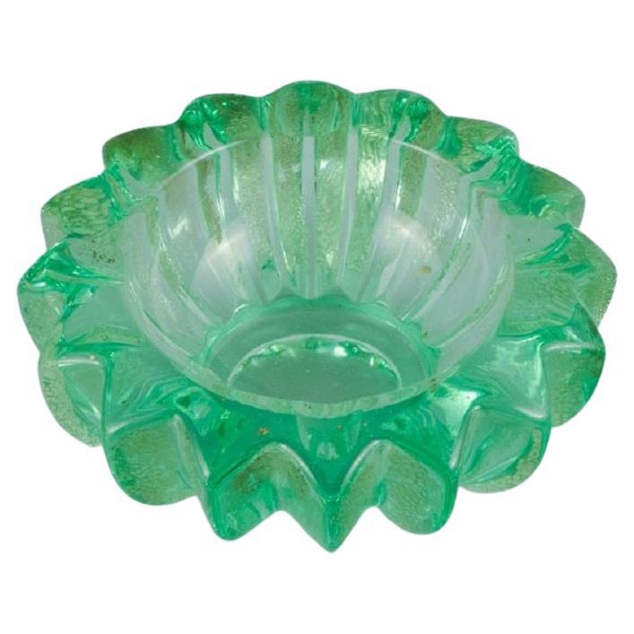 Pierre Gire '1901-1984', Aka Pierre D'aesn, France, Green Art Glass Bowl For Sale