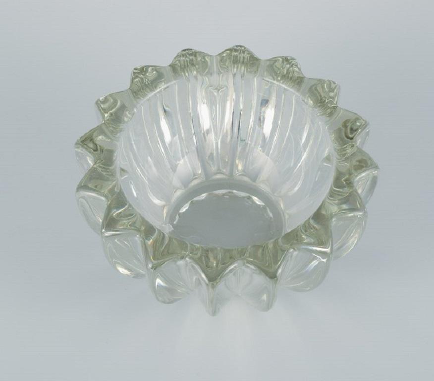 Art Deco Pierre Gire '1901-1984', Aka Pierre D'aesn. Large Bowl in Clear Art Glass For Sale