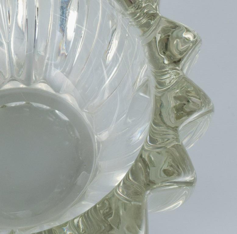 French Pierre Gire '1901-1984', Aka Pierre D'aesn. Large Bowl in Clear Art Glass For Sale
