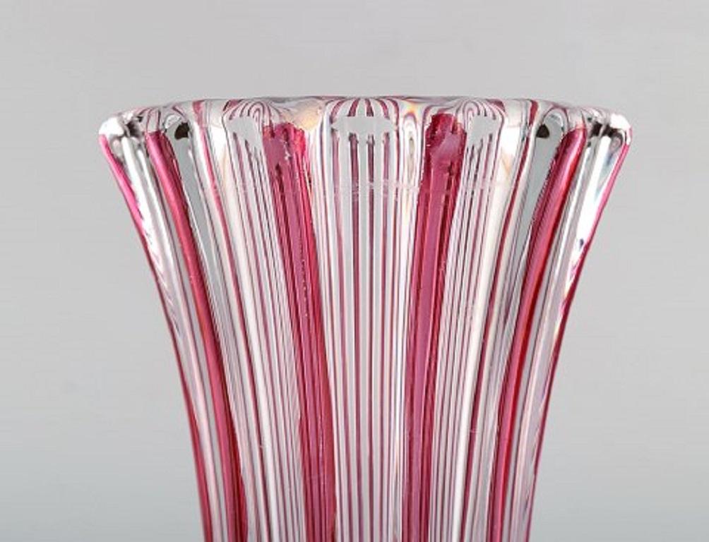 French Pierre Gire Aka Pierre a'Avesn, Art Deco Vase, Clear and Pink Glass