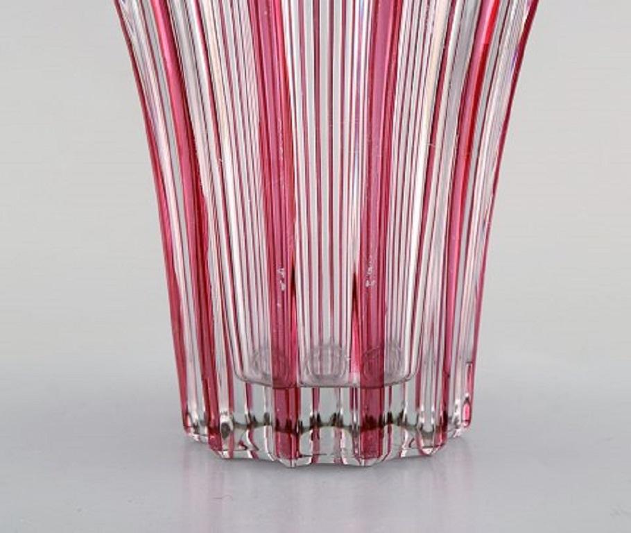Pierre Gire Aka Pierre a'Avesn, Art Deco Vase, Clear and Pink Glass In Good Condition In Copenhagen, DK