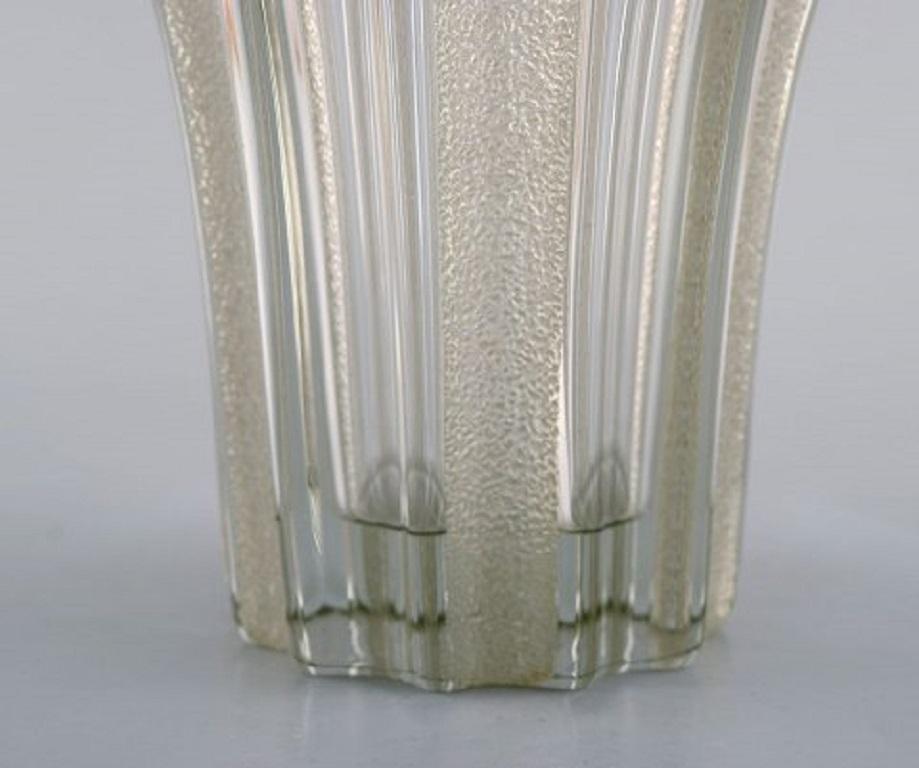 Mid-20th Century Pierre Gire '1901-1984', aka Pierre d'Avesn, Art Deco Vase in Clear Art Glass For Sale