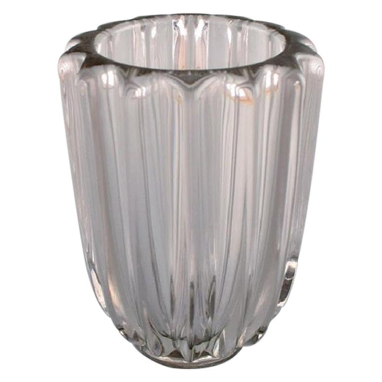 Pierre Gire, Aka Pierre d'Avesn, Art Deco Vase in Clear Art Glass
