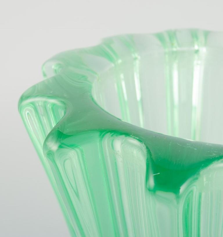 Mid-20th Century Pierre Gire (1901-1984), aka Pierre d'Avesn. Art Deco vase in green art glass.