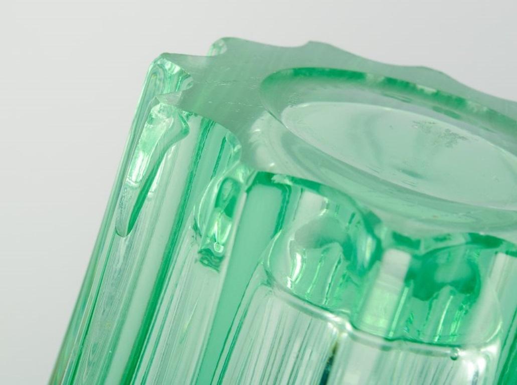 Art Glass Pierre Gire (1901-1984), aka Pierre d'Avesn. Art Deco vase in green art glass.