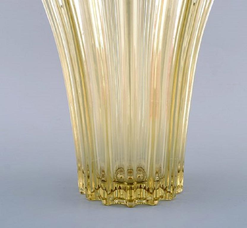 French Pierre Gire, Aka Pierre d'Avesn, Art Deco Vase in Yellow Art Glass