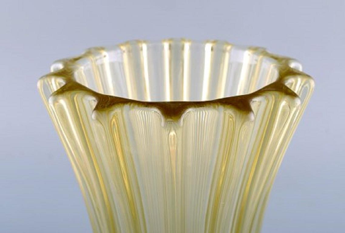 Mid-20th Century Pierre Gire, Aka Pierre d'Avesn, Art Deco Vase in Yellow Art Glass