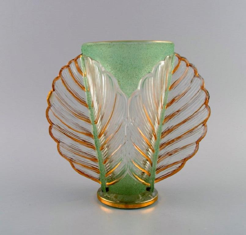 Pierre Gire, Aka Pierre d'Avesn, Rare Art Deco Vase in Art Glass For Sale 1