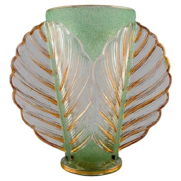 Pierre Gire, Aka Pierre d'Avesn, seltene Art-Déco-Vase aus Kunstglas