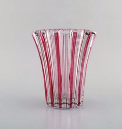 Pierre Gire Aka Pierre a'Avesn, Art Deco Vase, Clear and Pink Glass