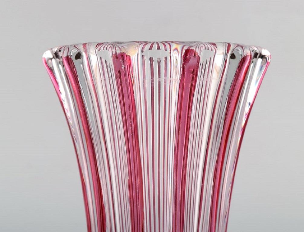 Pierre Gire Aka Pierre a'Avesn, Art Deco Vase, Clear and Pink Glass In Good Condition In Copenhagen, DK