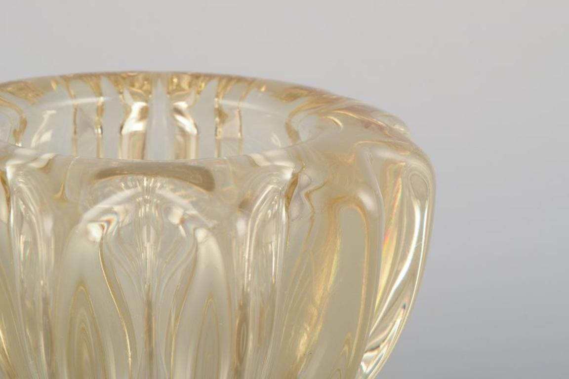 Mid-20th Century Pierre Gire, aka Pierre d'Avesn. Art Deco bowl in yellow art glass For Sale